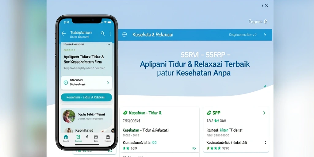 Antarmuka aplikasi 55RP untuk Tidur & Relaksasi yang menenangkan.