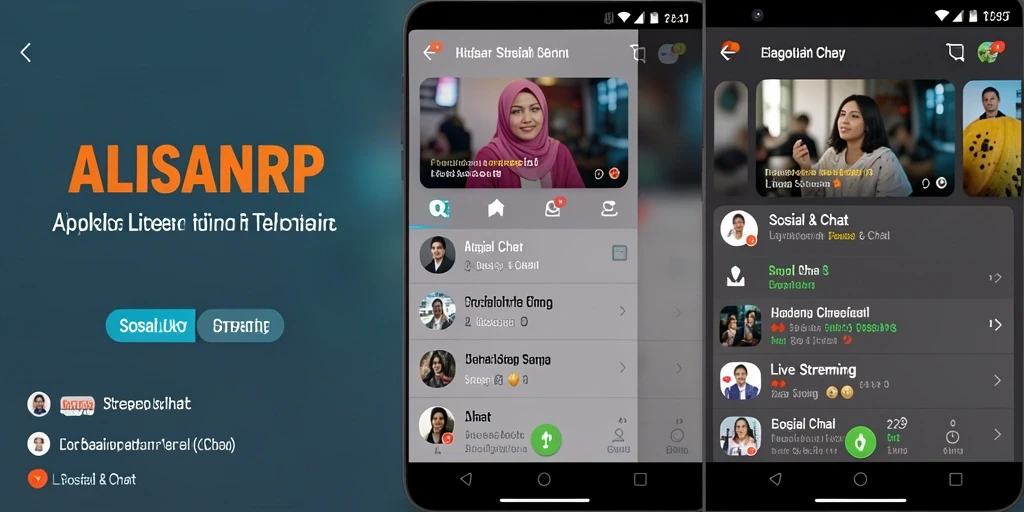 Tampilan antarmuka aplikasi ALISANRP yang menarik dan fungsional untuk Live Streaming.
