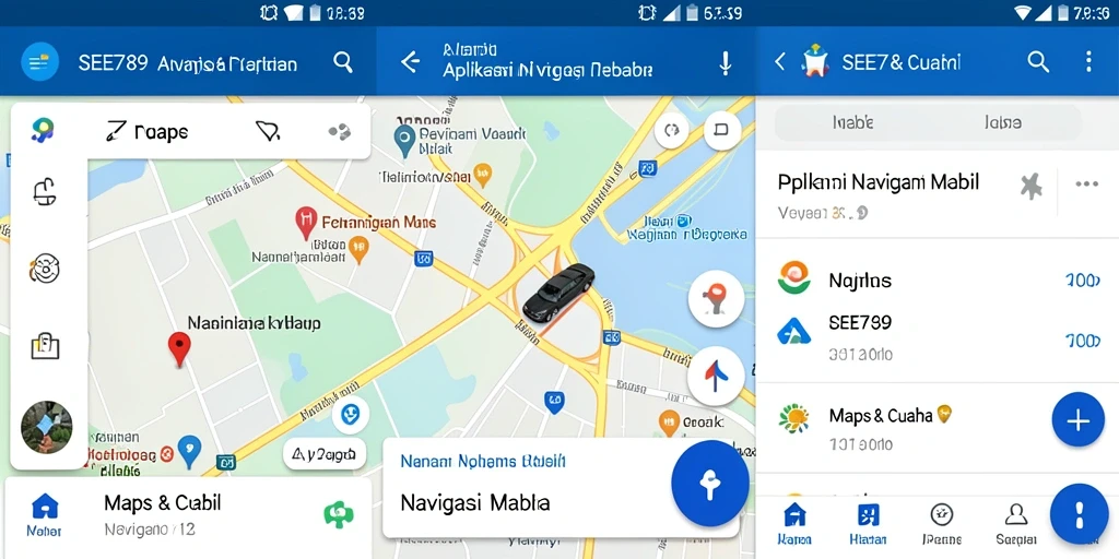 Antarmuka pengguna SEE789 menampilkan peta dan navigasi yang jelas.