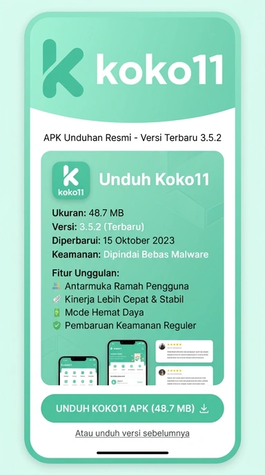 Tampilan halaman APK koko11