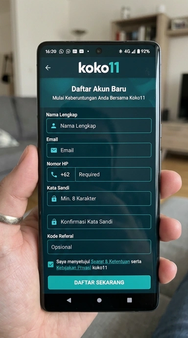 Tampilan halaman daftar koko11