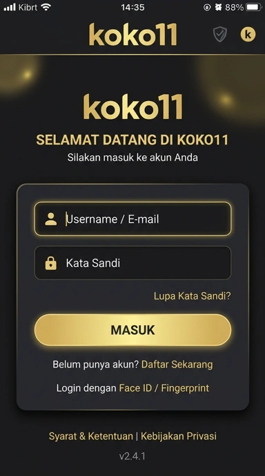 Tampilan halaman login koko11